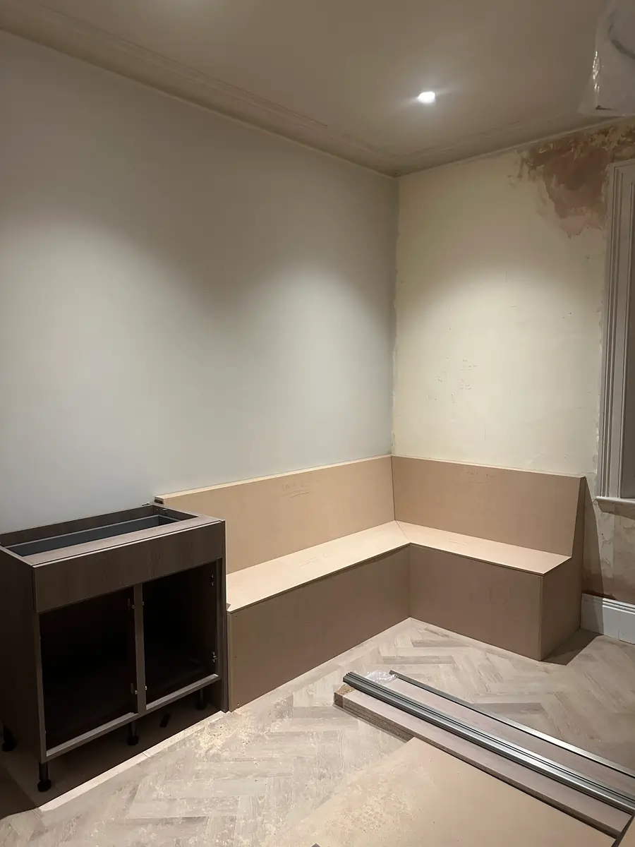 A corner bench by DH Developments in Portishead